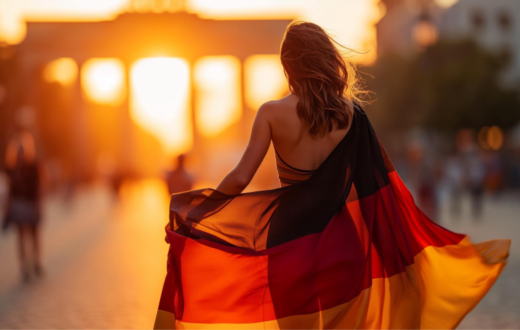 Person mit Deutschland-Flagge